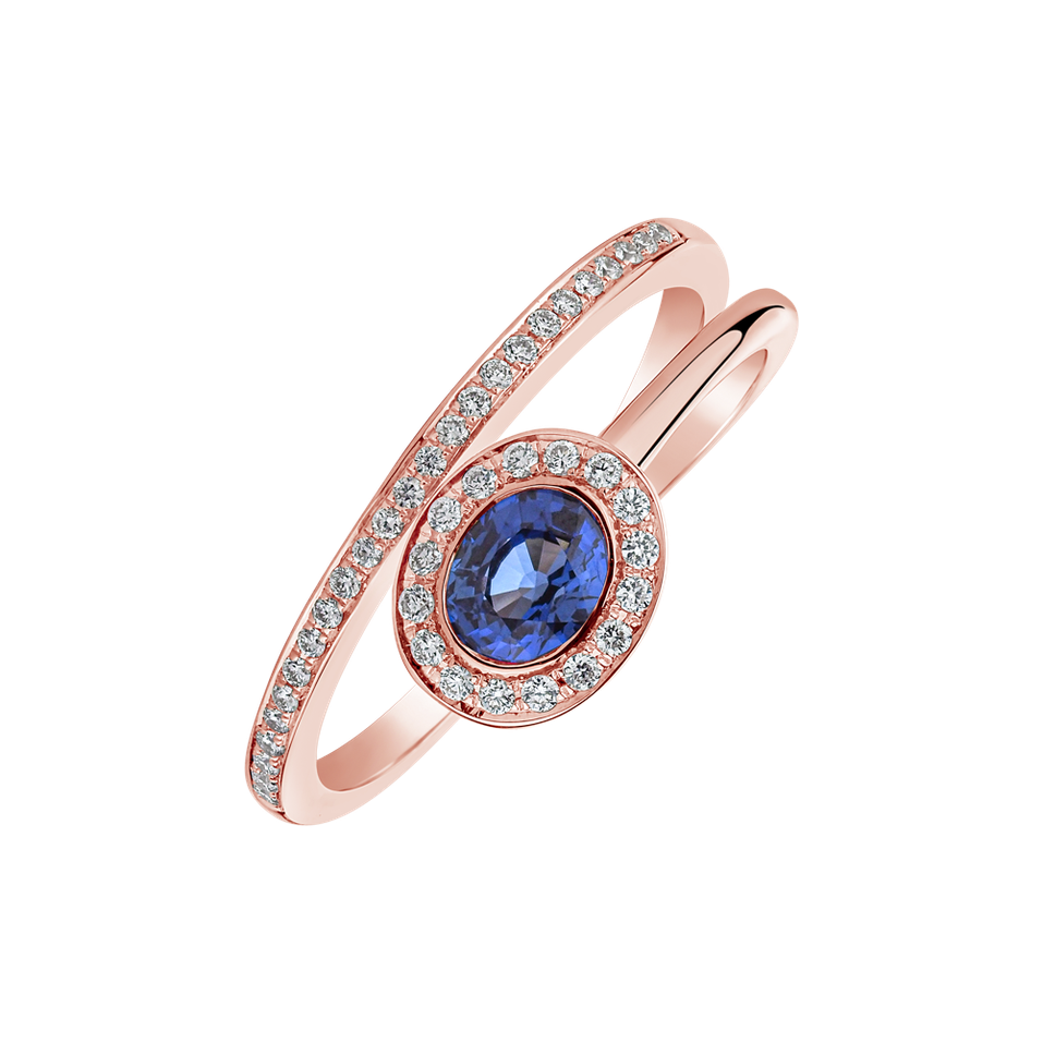 Diamond ring with Sapphire Nicolette