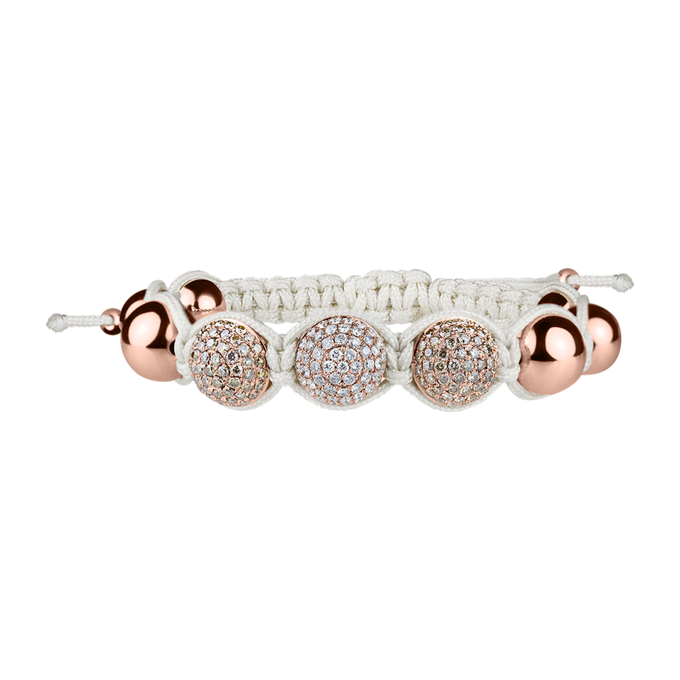 Bracelet with brown and white diamonds Shamballa