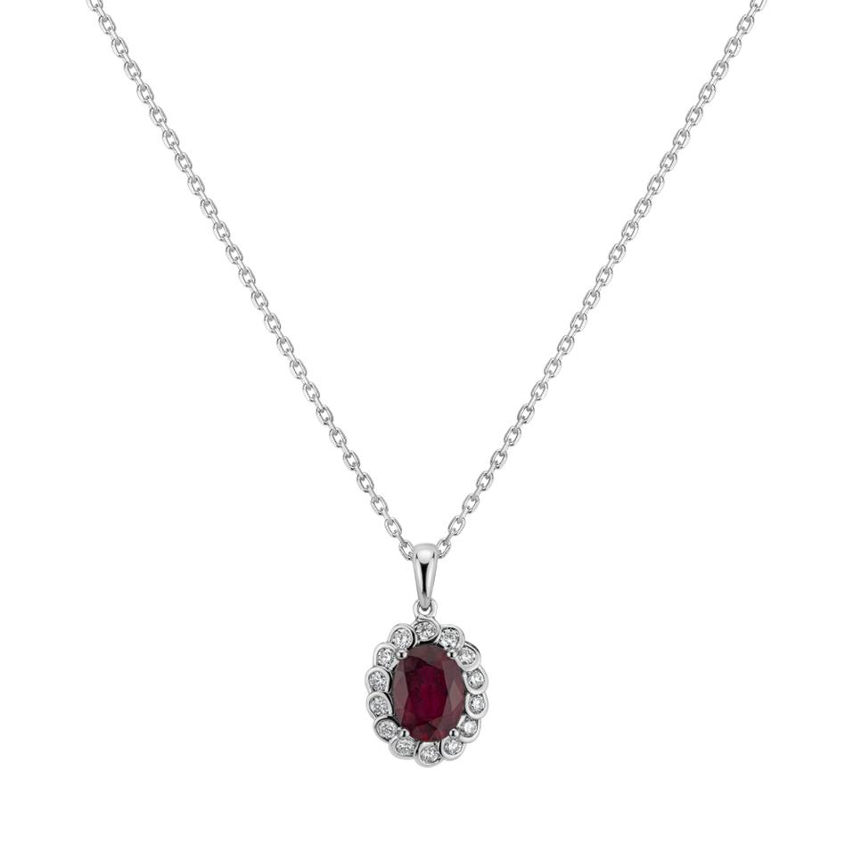 Diamond pendant with Ruby Glamour Princess