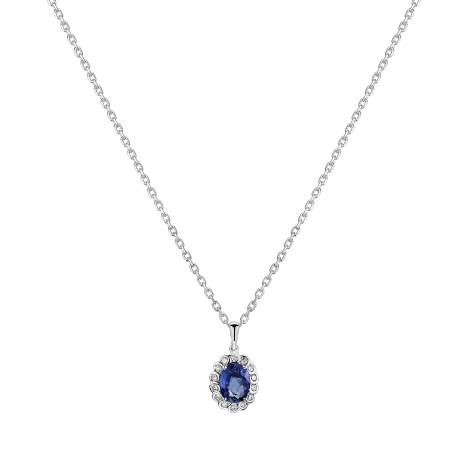 Diamond pendant with Sapphire Glamour Princess