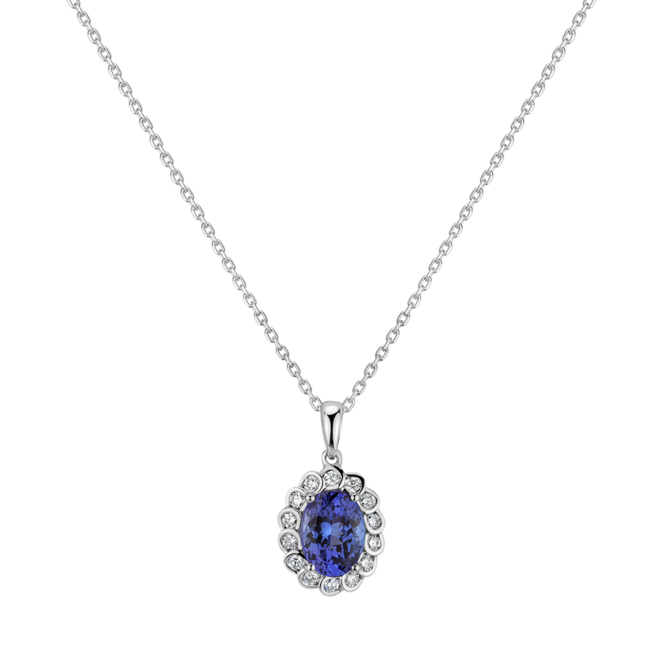 Diamond pendant with Tanzanite Princess