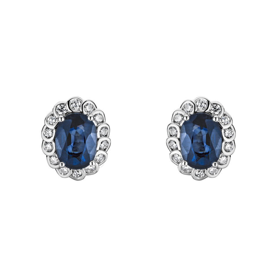 Diamond earrings with Sapphire Princess