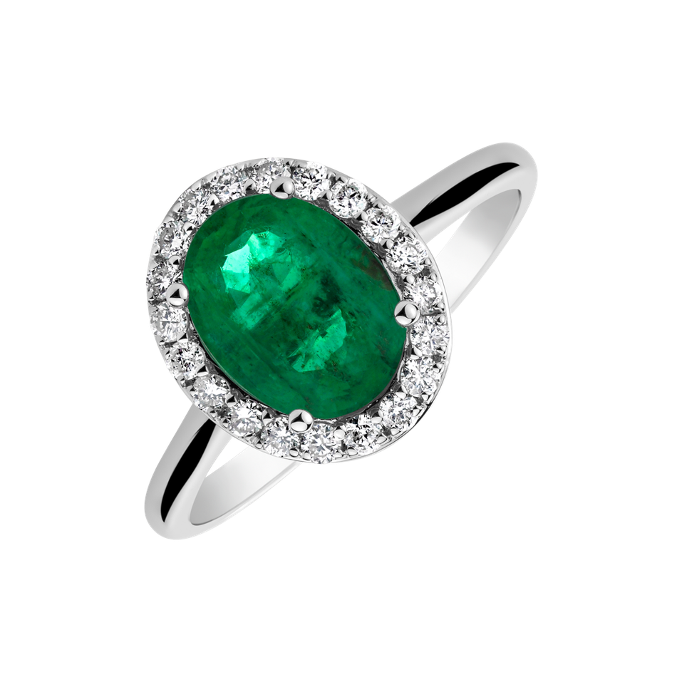 Diamond ring with Emerald Princess Wish