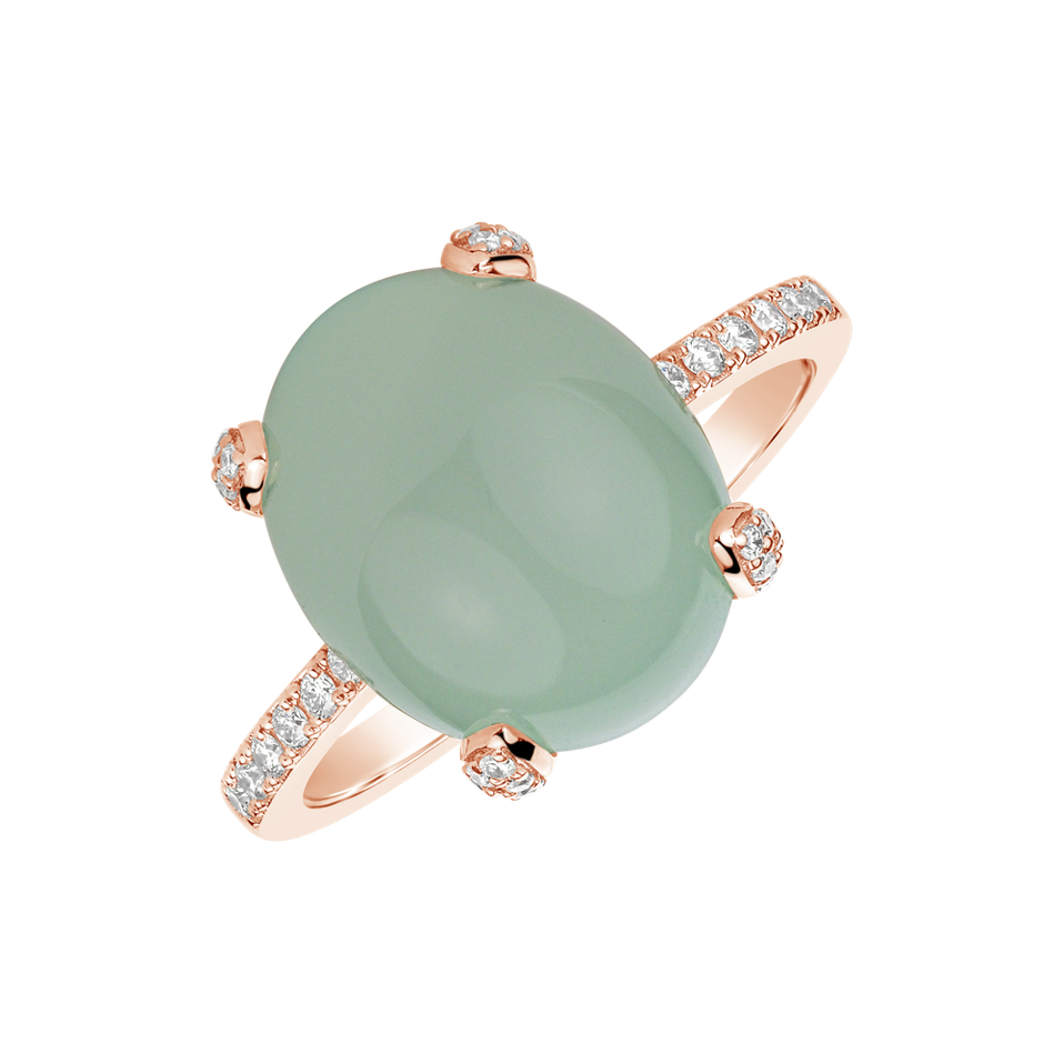 Diamond ring with Chalcedony Niche