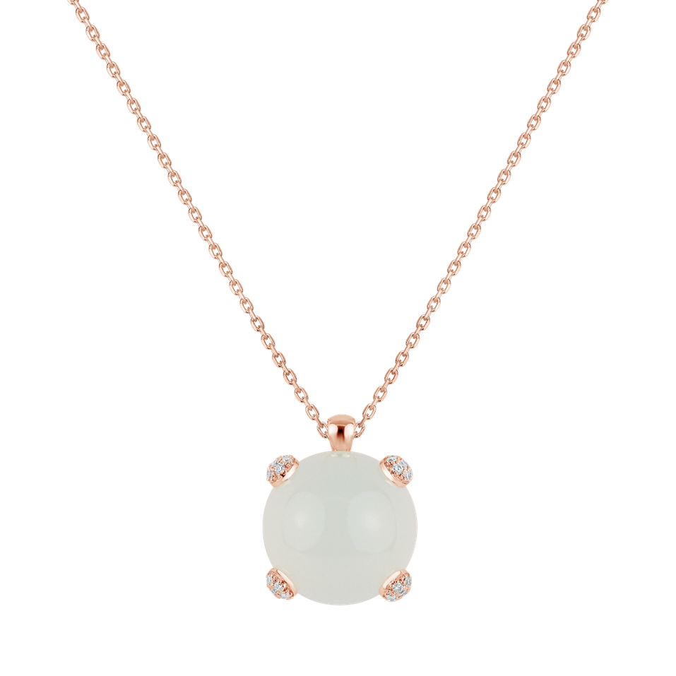 Diamond necklace with Chalcedony Royal Drop