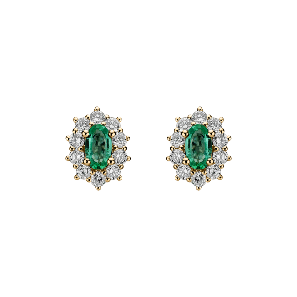 Diamond earrings with Emerald Princess