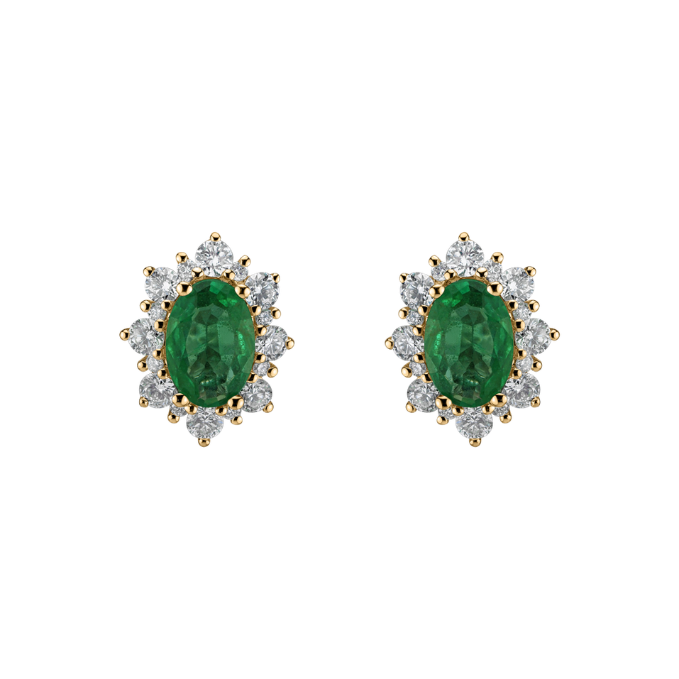 Diamond earrings with Emerald Mary Magdalene