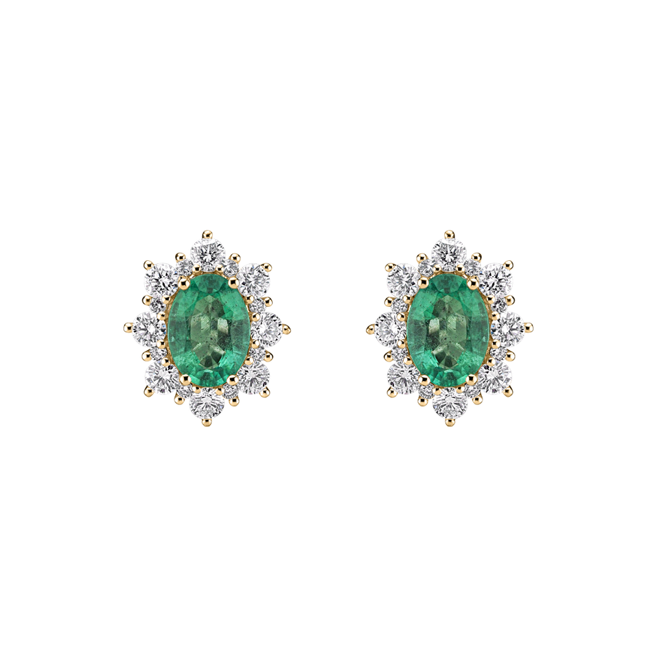 Diamond earrings with Emerald Mary Magdalene