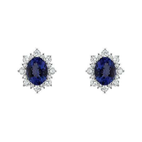 Diamond earrings with Tanzanite Mary Magdalene