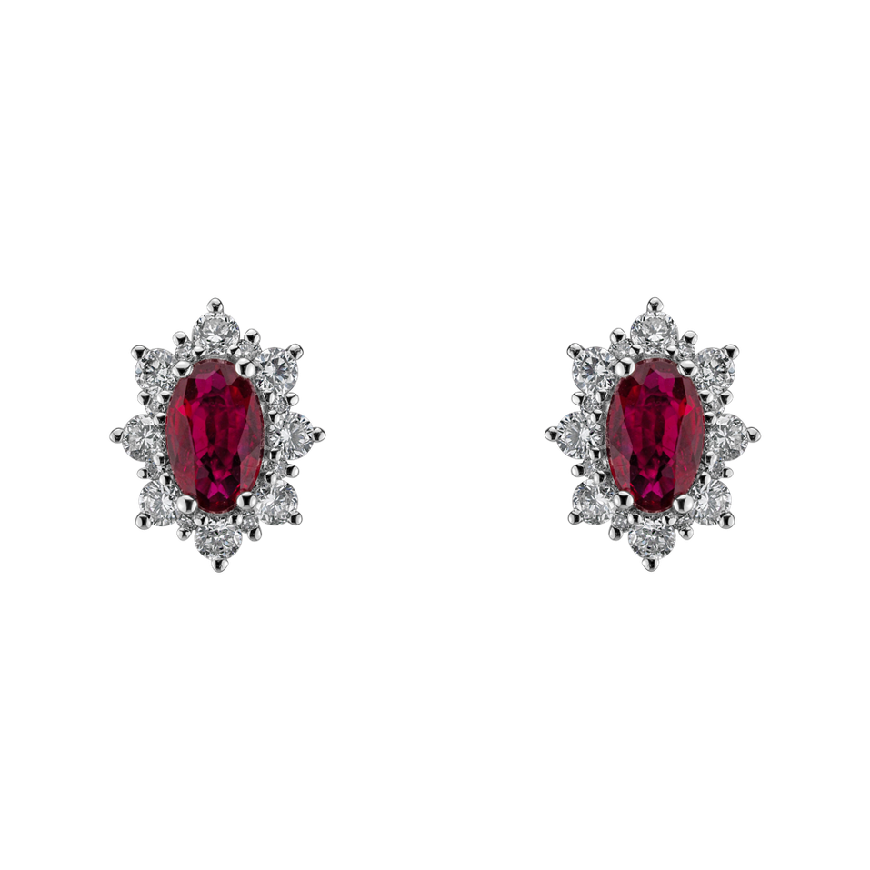 Diamond earrings with Ruby Princess