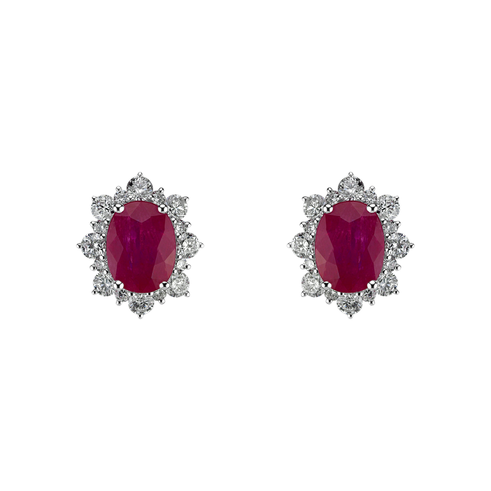 Diamond earrings with Ruby Princess