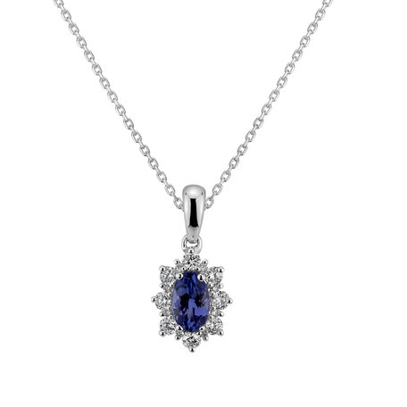 Diamond pendant with Tanzanite Princess