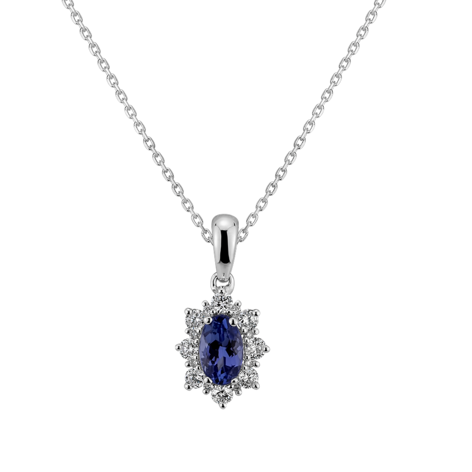 Diamond pendant with Tanzanite Princess