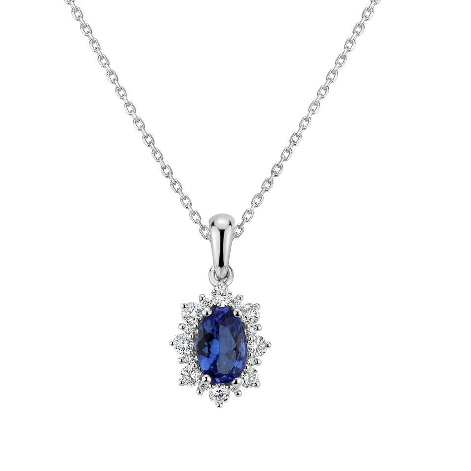 Diamond pendant with Tanzanite Princess