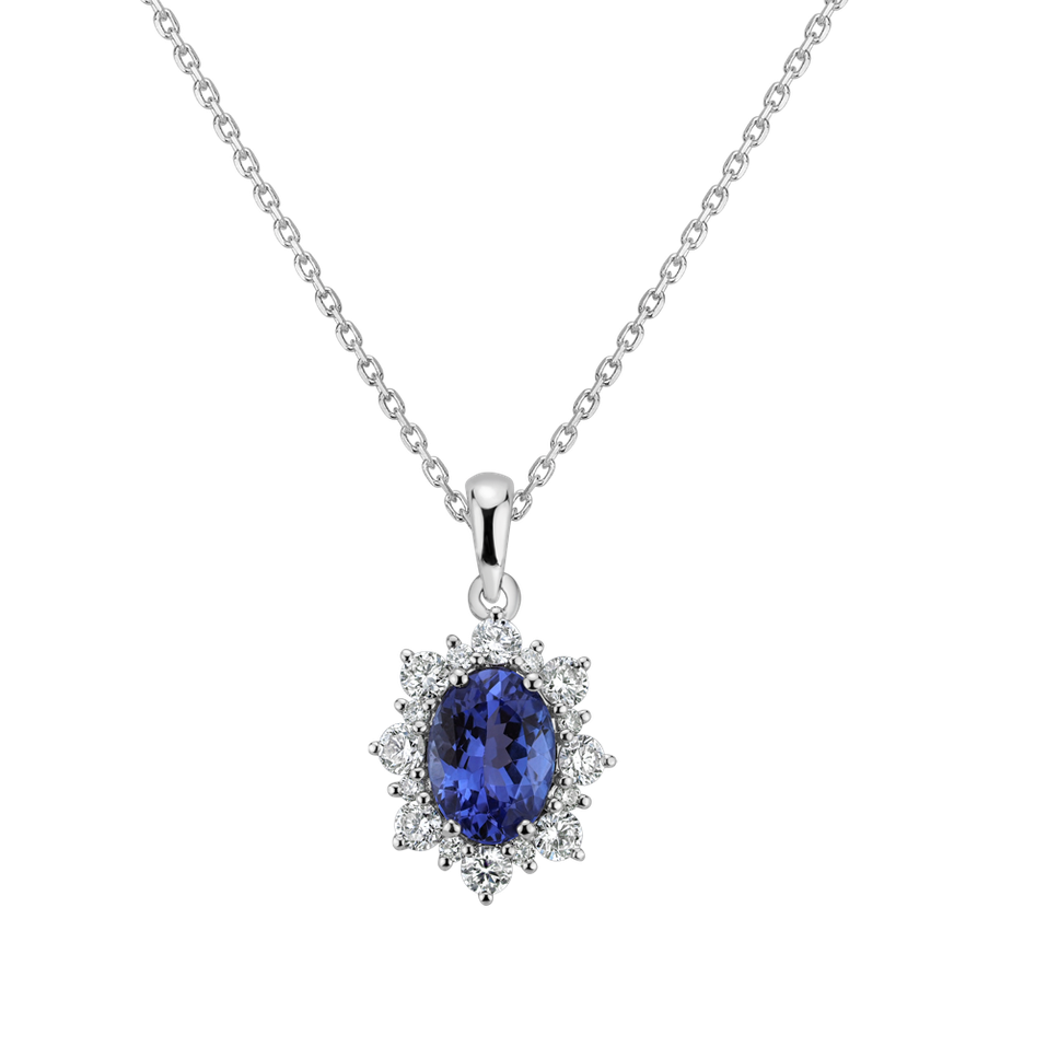 Diamond pendant with Tanzanite Princess