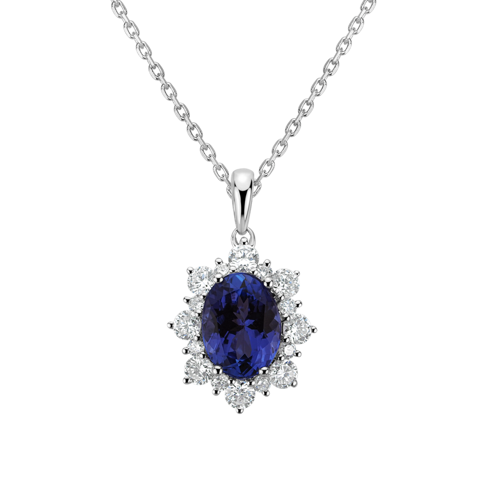 Diamond pendant with Tanzanite Princess