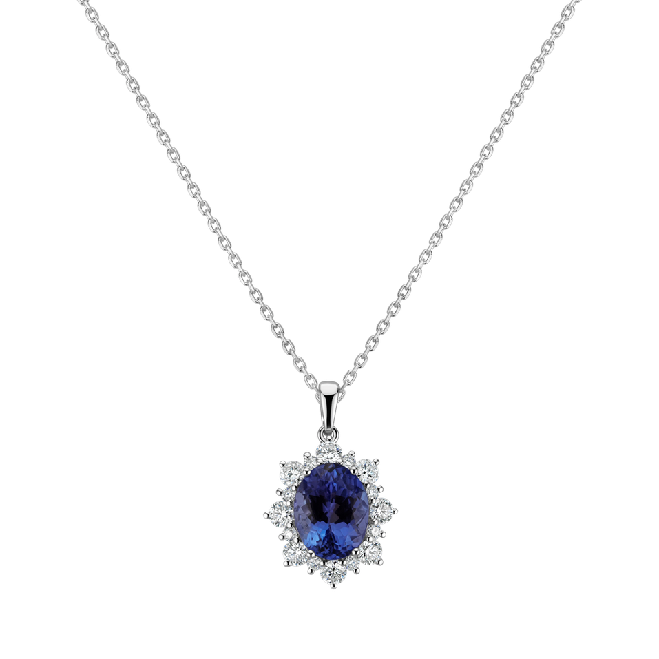 Diamond pendant with Tanzanite Princess