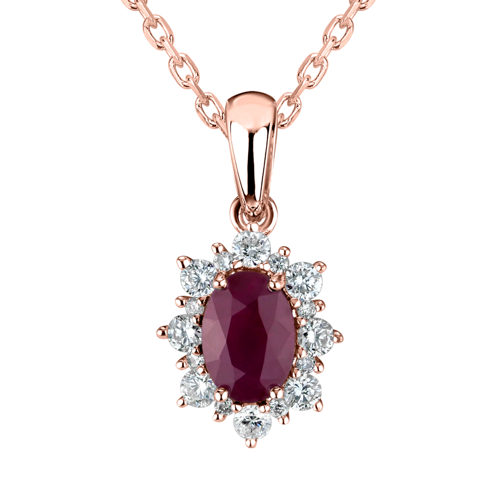 Diamond pendant with Ruby Princess