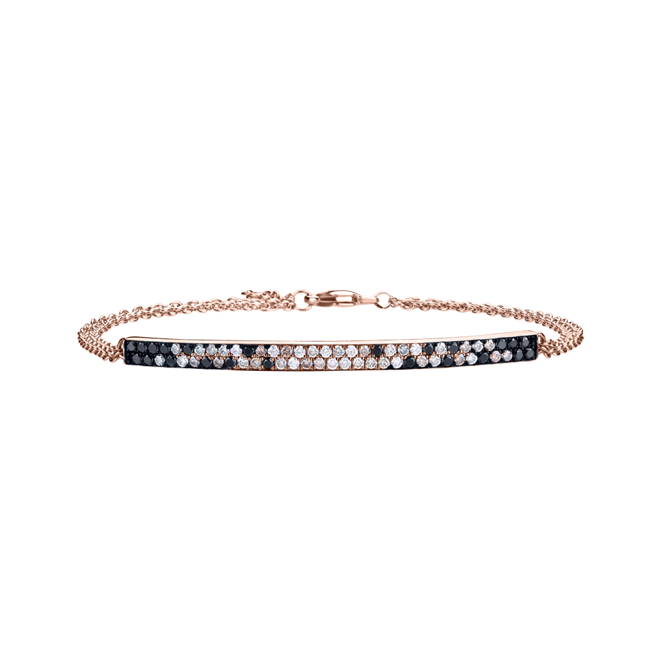 Bracelet with white, brown and black diamonds Inferno Brilliance