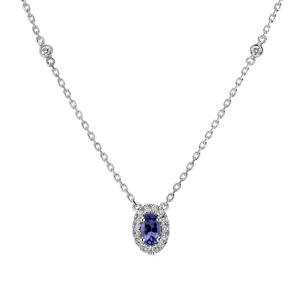 Diamond necklace with Tanzanite Space Gem