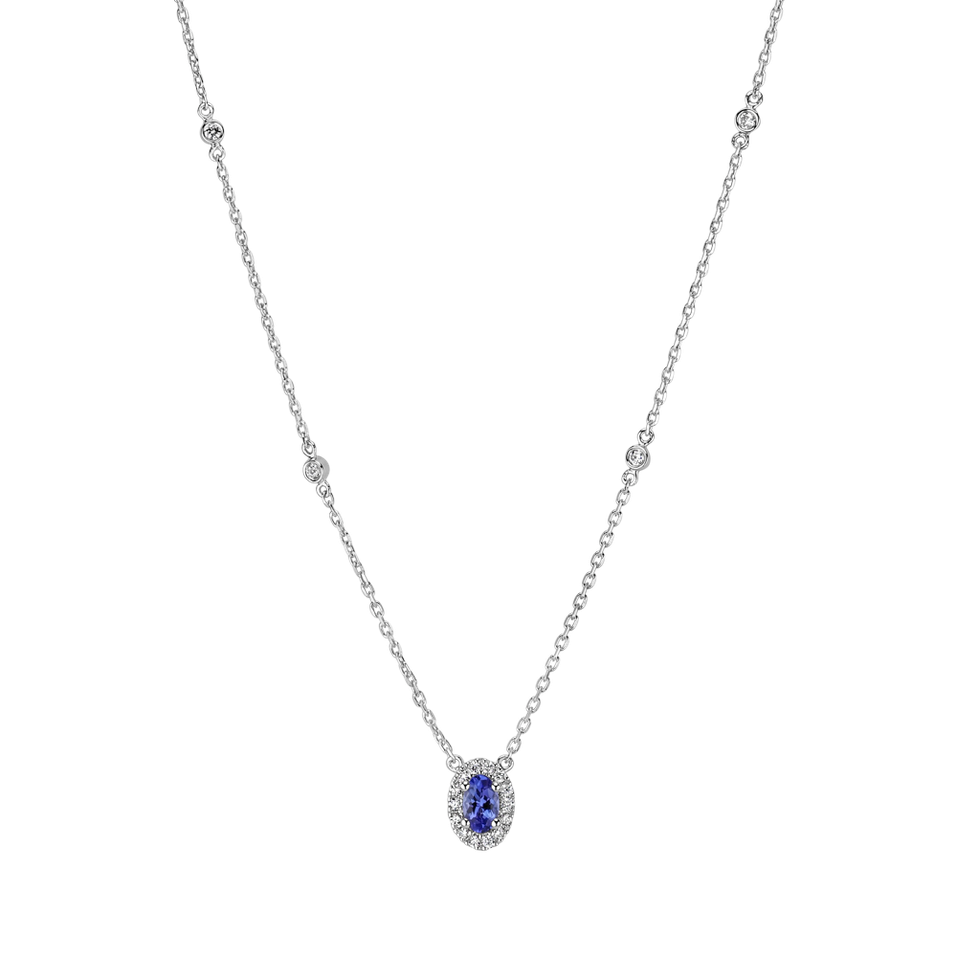 Diamond necklace with Tanzanite Space Gem