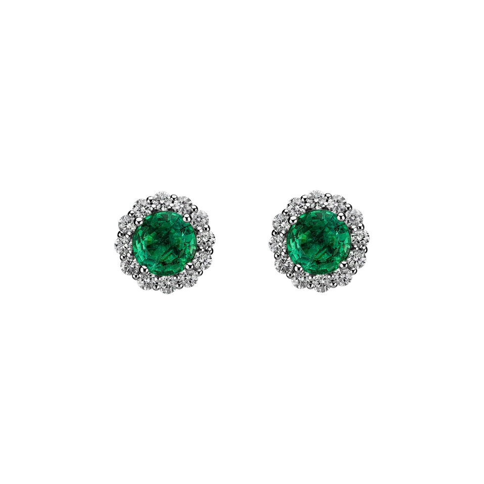 Diamond earrings with Emerald Bloom Spark