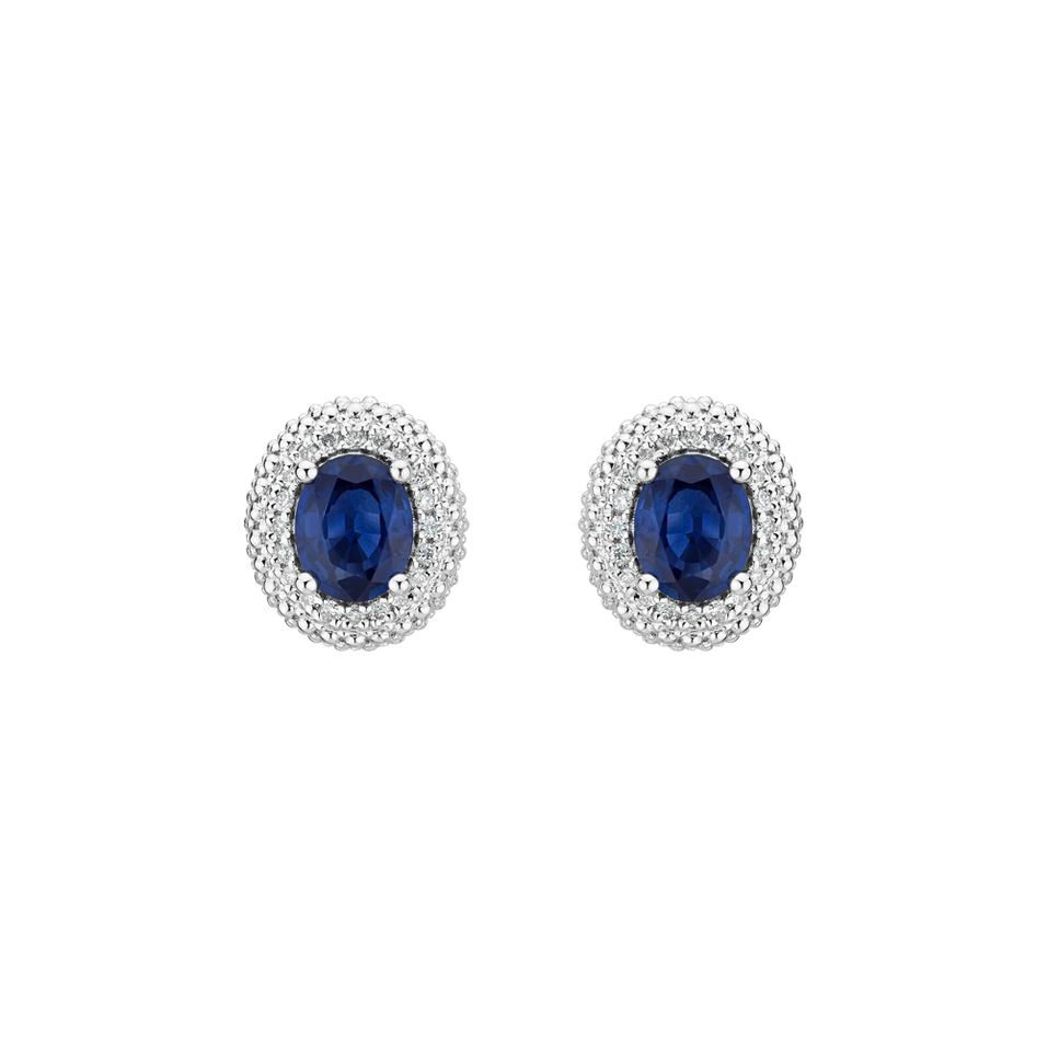 Diamond earrings with Sapphire Royal Sapphire