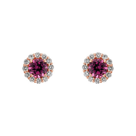 Diamond earrings with Garnet Bloom Spark