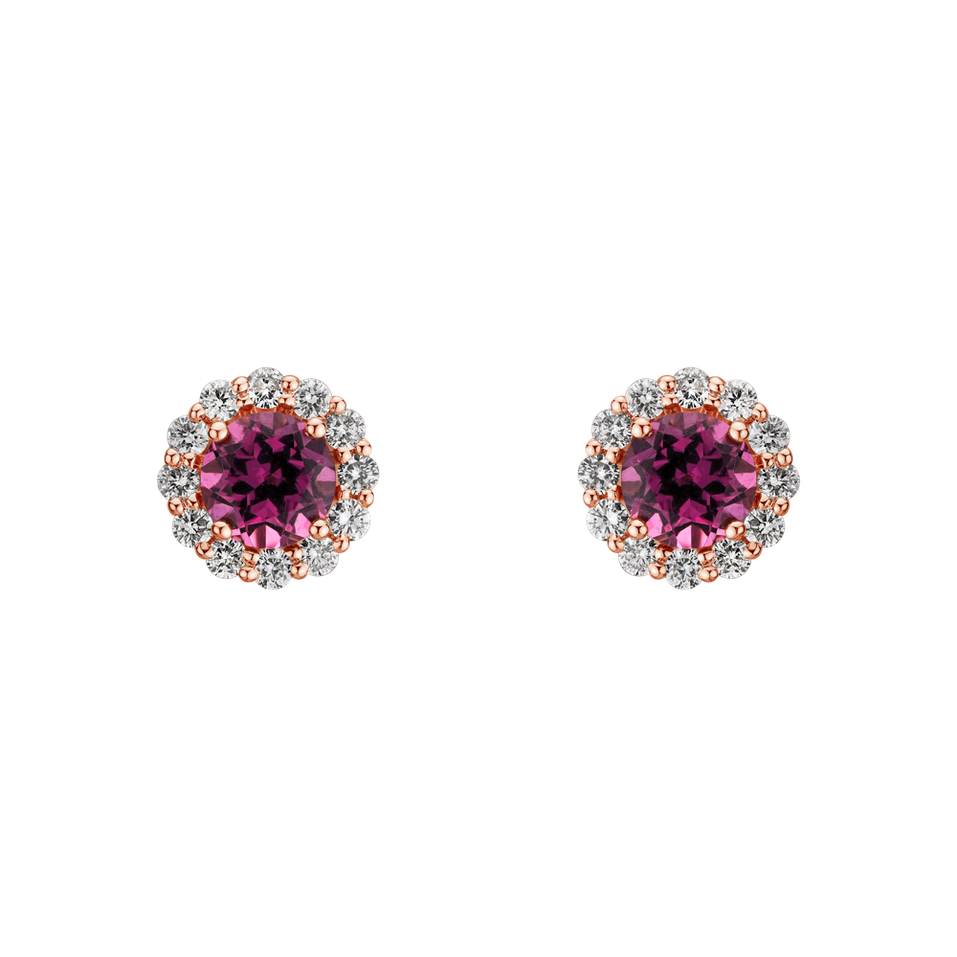 Diamond earrings with Garnet Bloom Spark