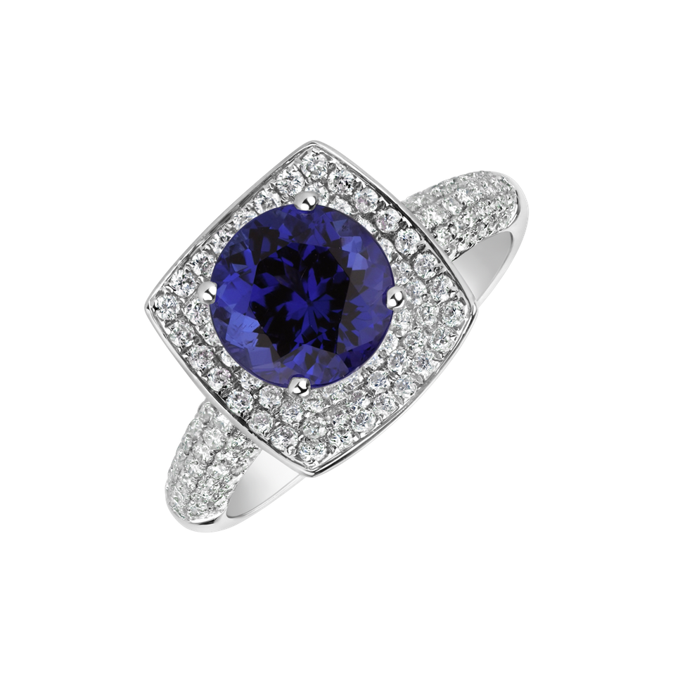 Diamond ring with Tanzanite Fancy Galaxy