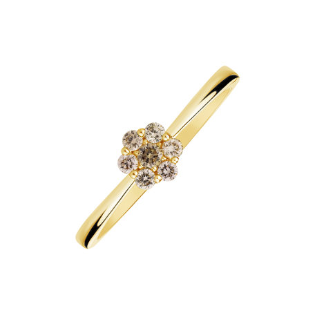 Ring with brown diamonds Delicate Bloom