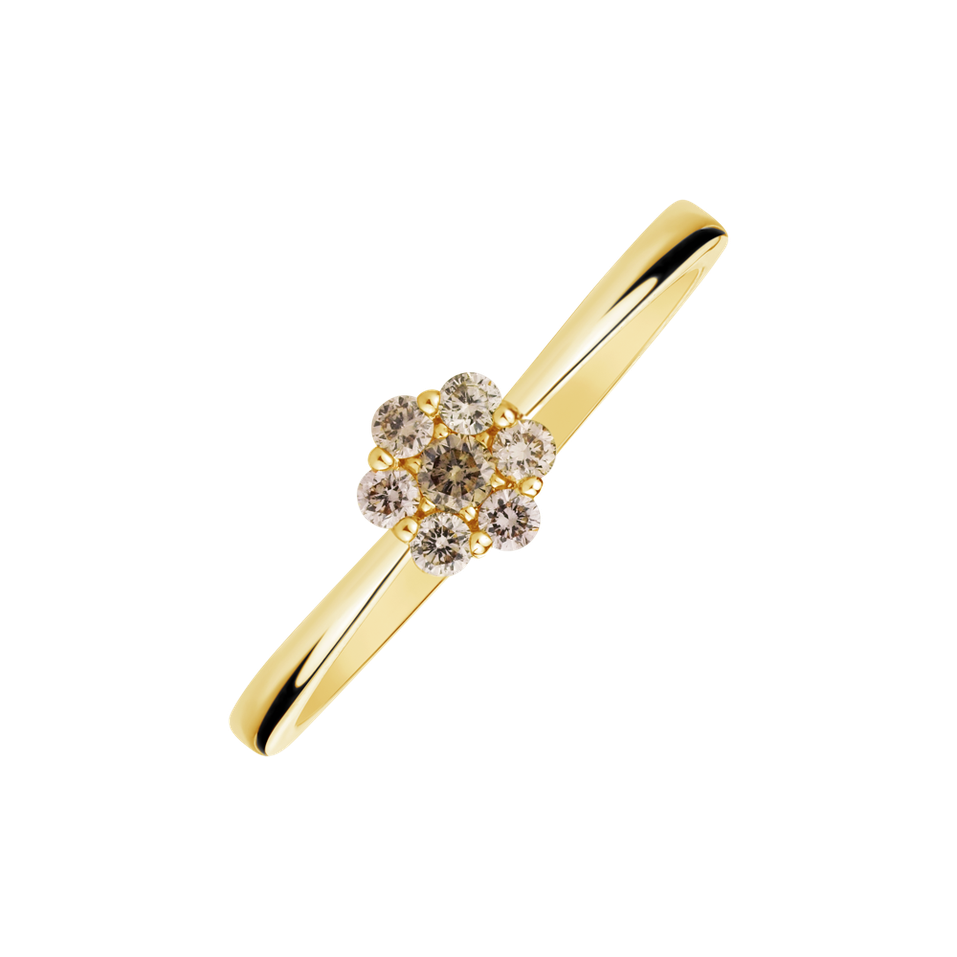 Ring with brown diamonds Delicate Bloom