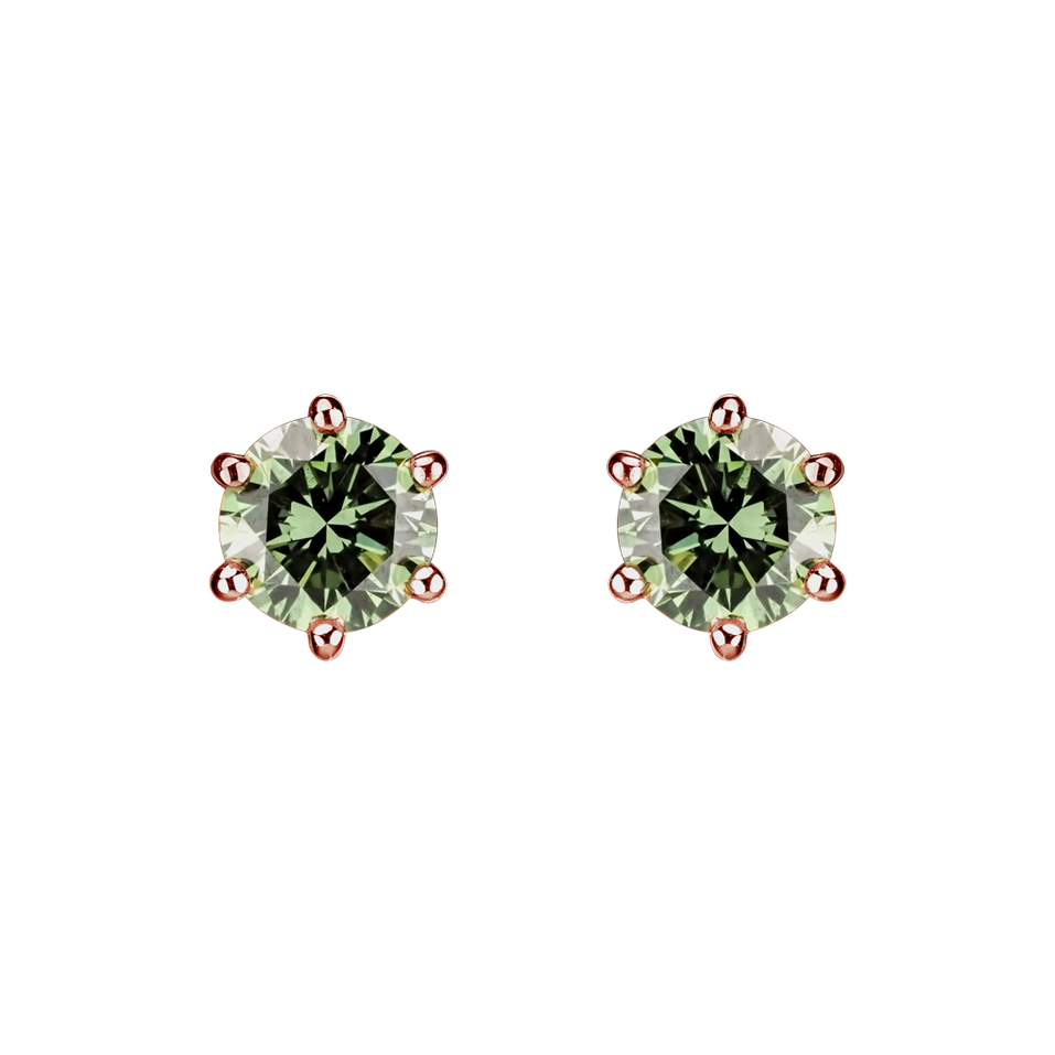 Earrings with green diamonds Vesper Romance