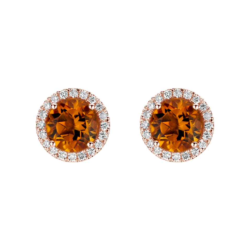 Diamond earrings with Citrine madeira Eternal Sunshine