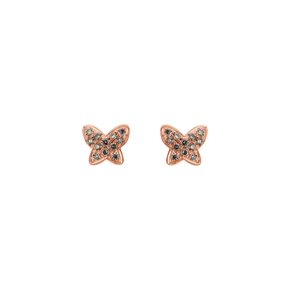 Earrings with brown diamonds Amazing Butterfly