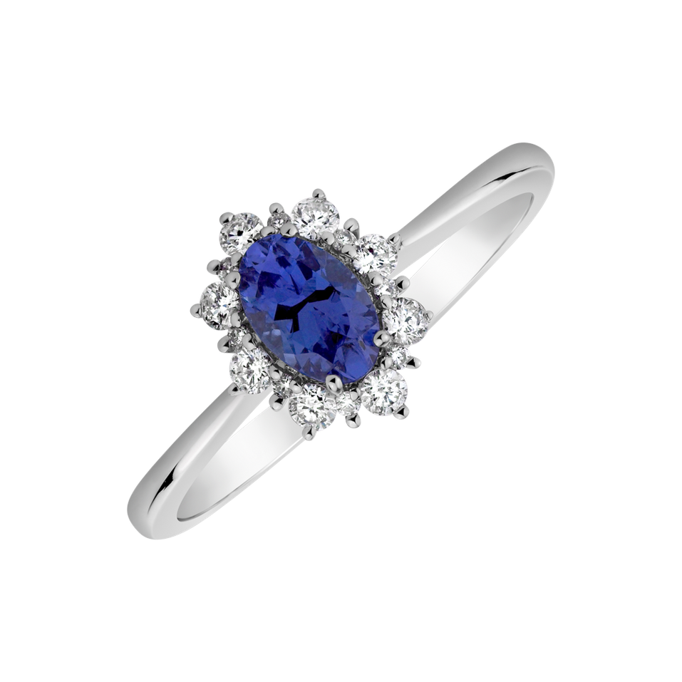 Diamond ring with Tanzanite Trixie Princess