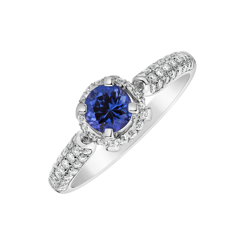 Diamond ring with Tanzanite Isabelle