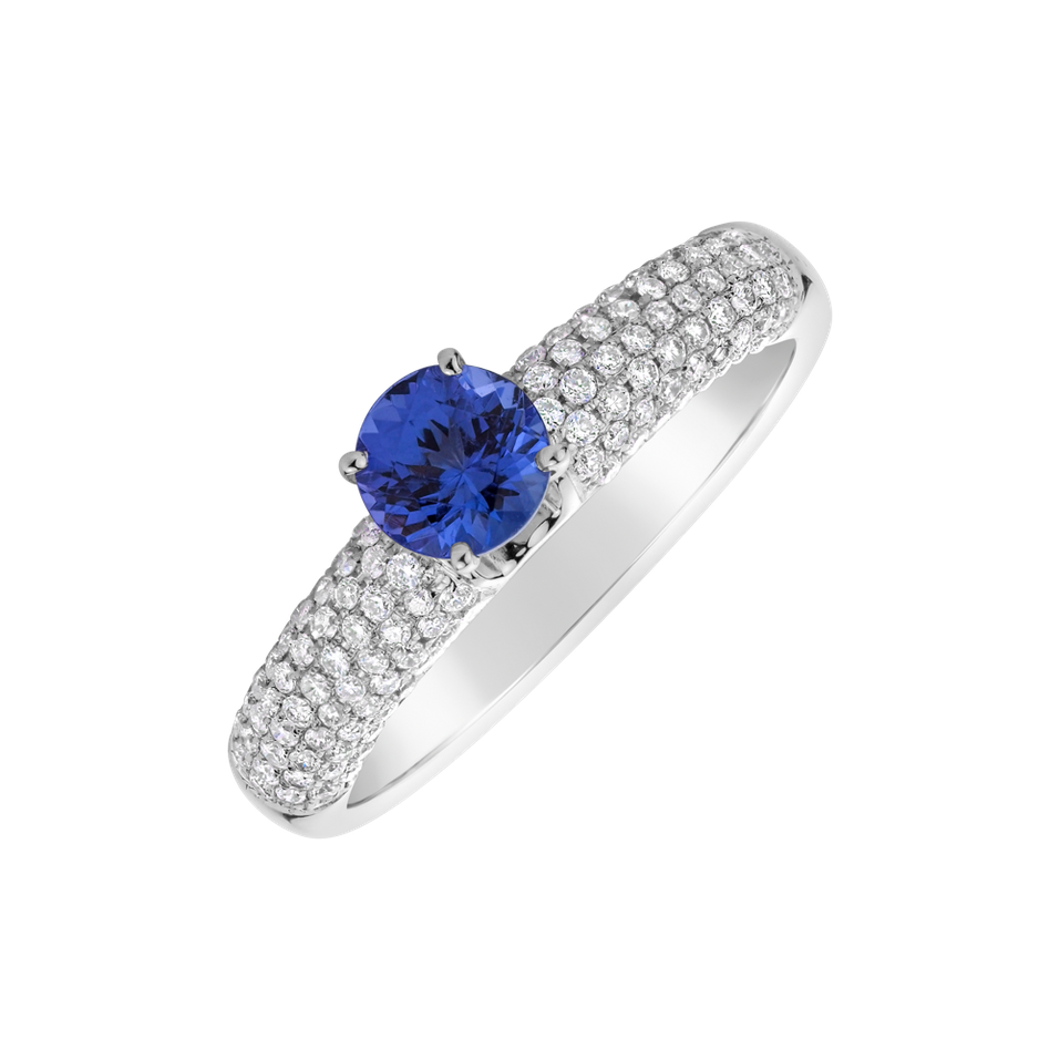 Diamond ring with Tanzanite Royal Charm