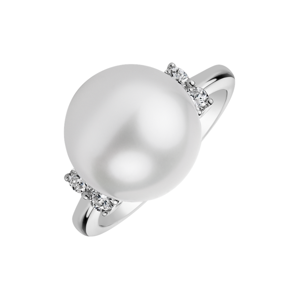 Diamond ring with Pearl Pacific Harmony