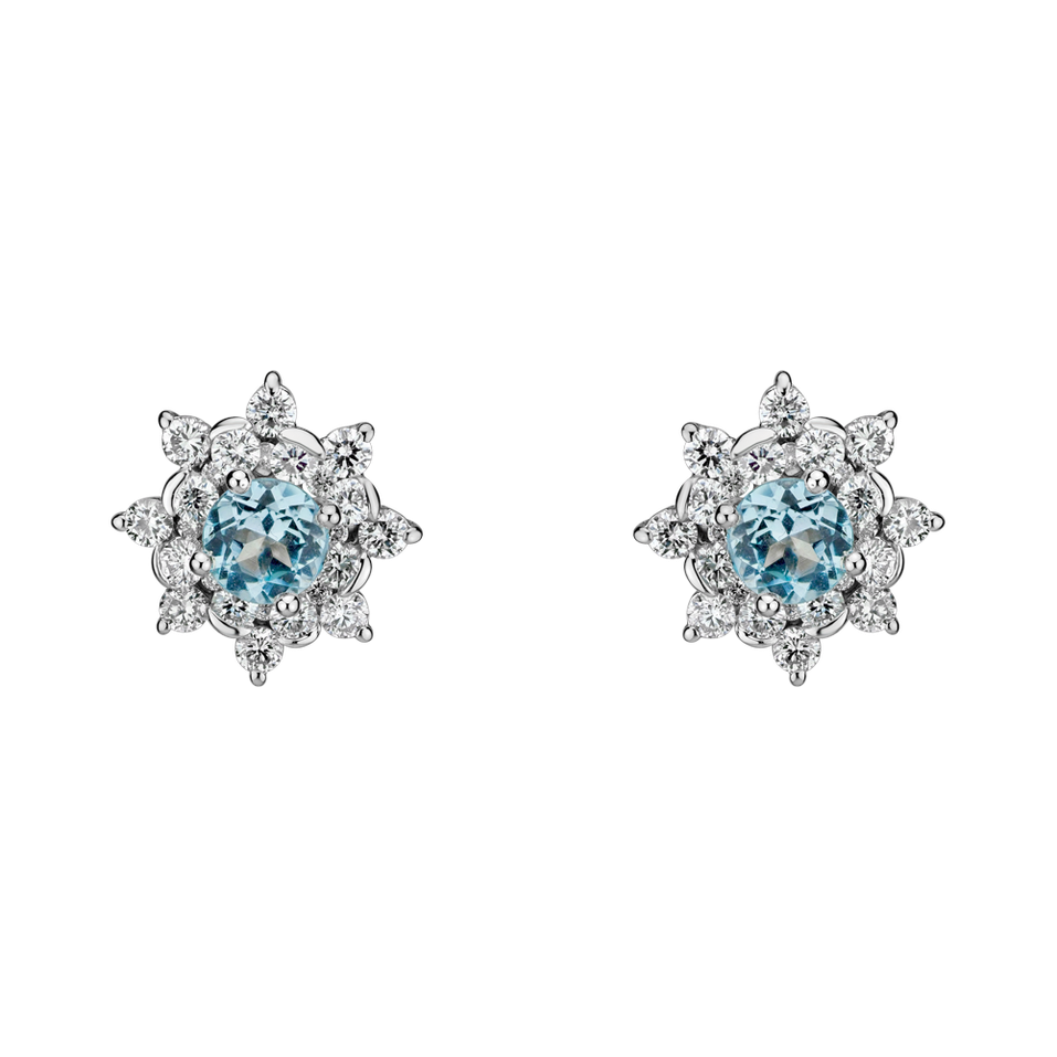 Diamond earrings with Topaz Frozen Sky