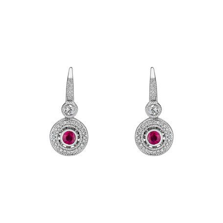 Diamond earrings with Ruby Monarch Love