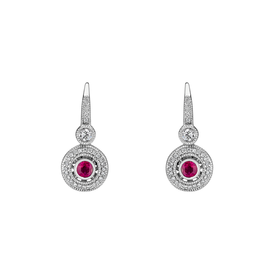 Diamond earrings with Ruby Monarch Love