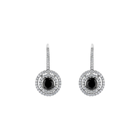 Earrings with black diamonds and white diamonds Bethe