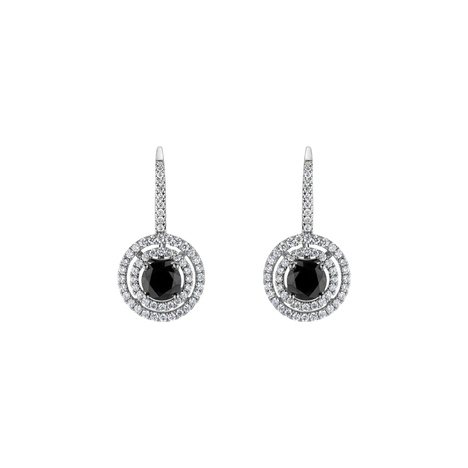 Earrings with black diamonds and white diamonds Bethe