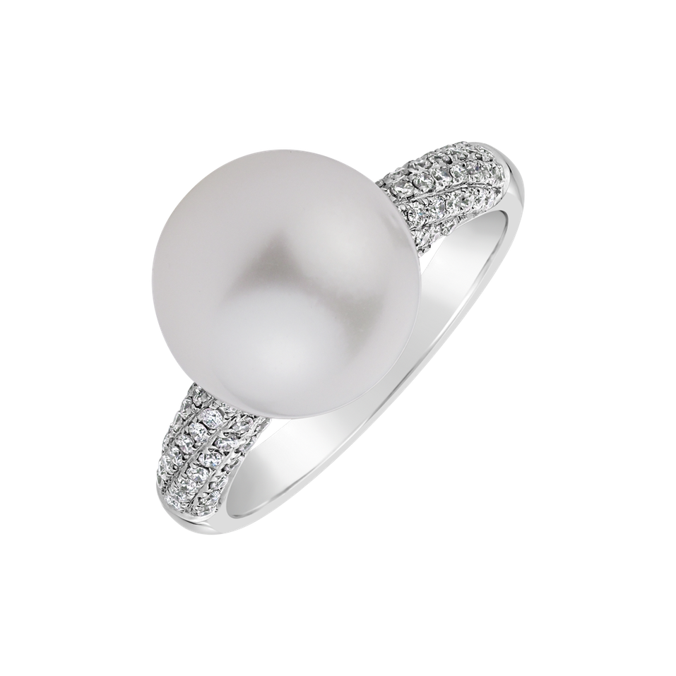 Diamond ring with Pearl Aquatic