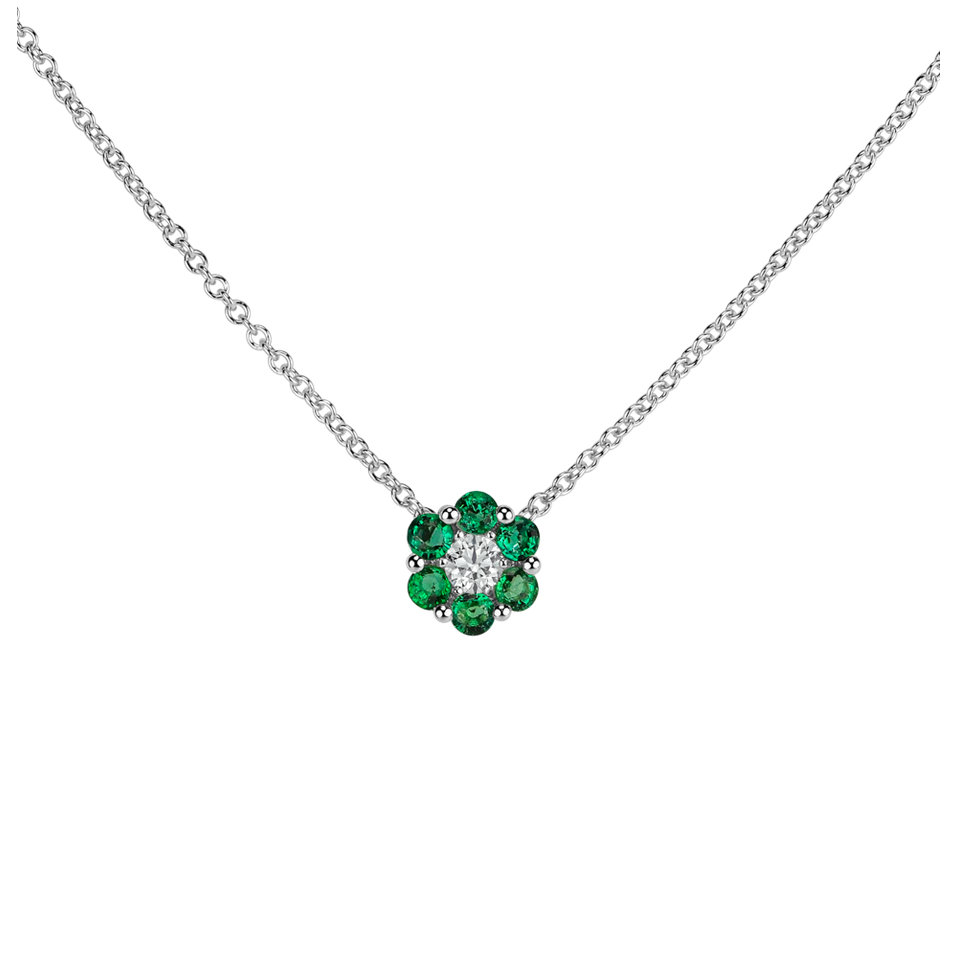 Diamond necklace with Emerald Shiny Constellation