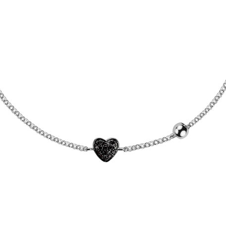 Bracelet with black diamonds My Heart