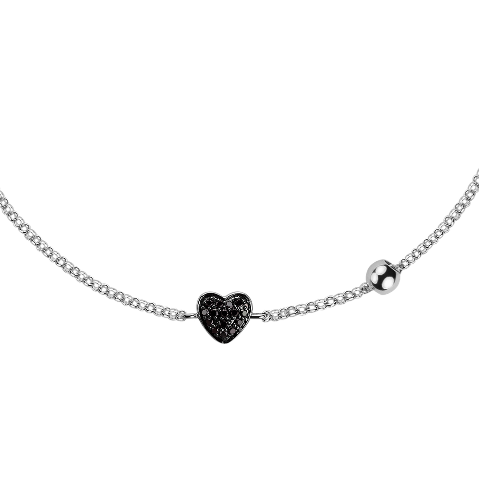 Bracelet with black diamonds My Heart