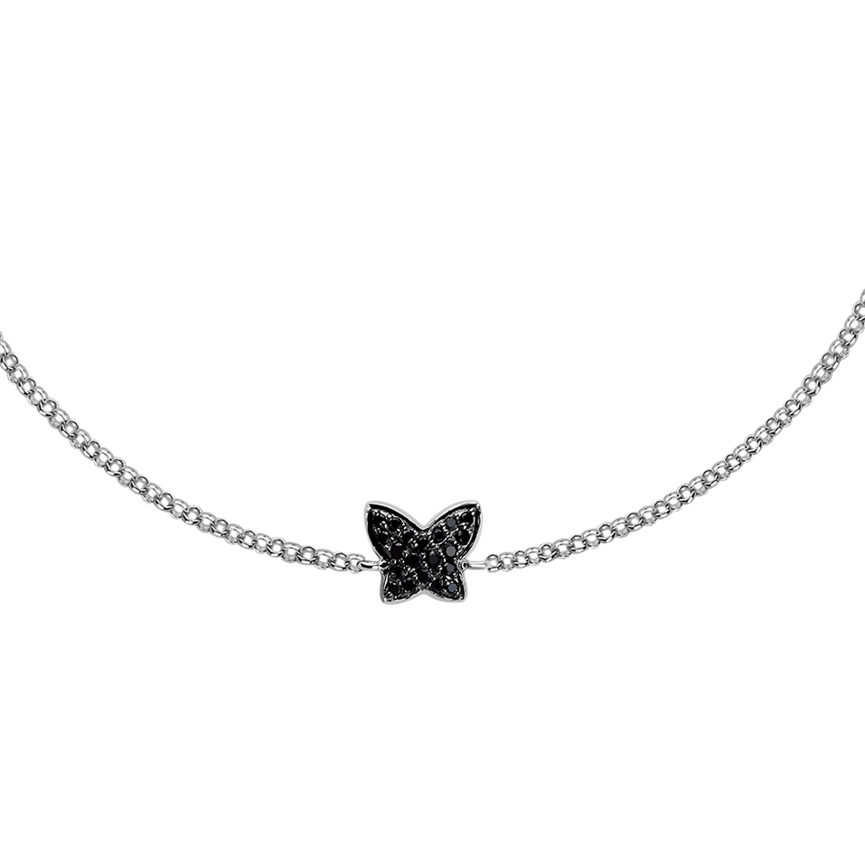 Bracelet with black diamonds Butterfly