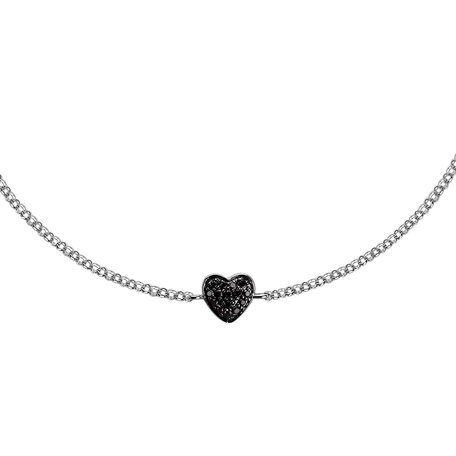 Bracelet with black diamonds Little Heart